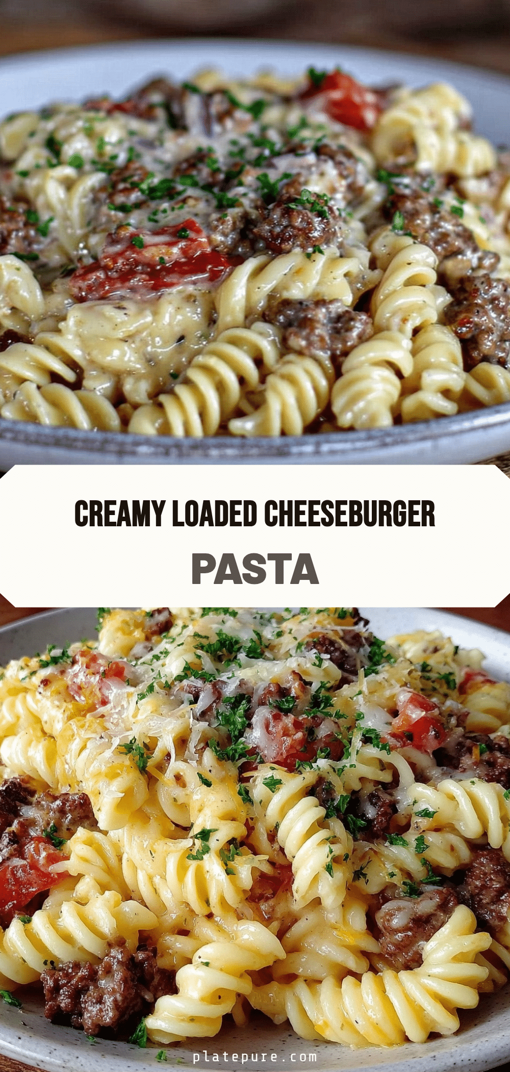 Cheeseburger Alfredo Pasta recipe