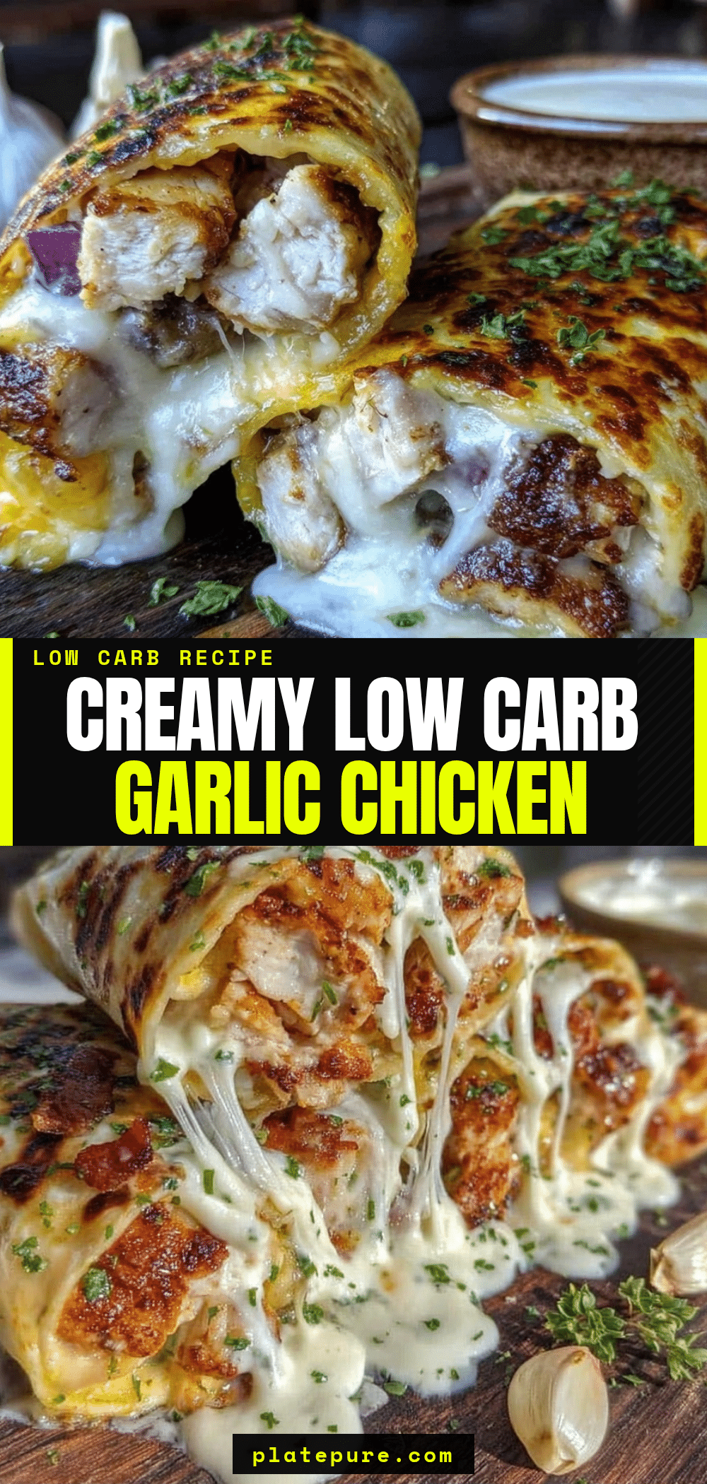 crispy low carb garlic chicken wraps recipe