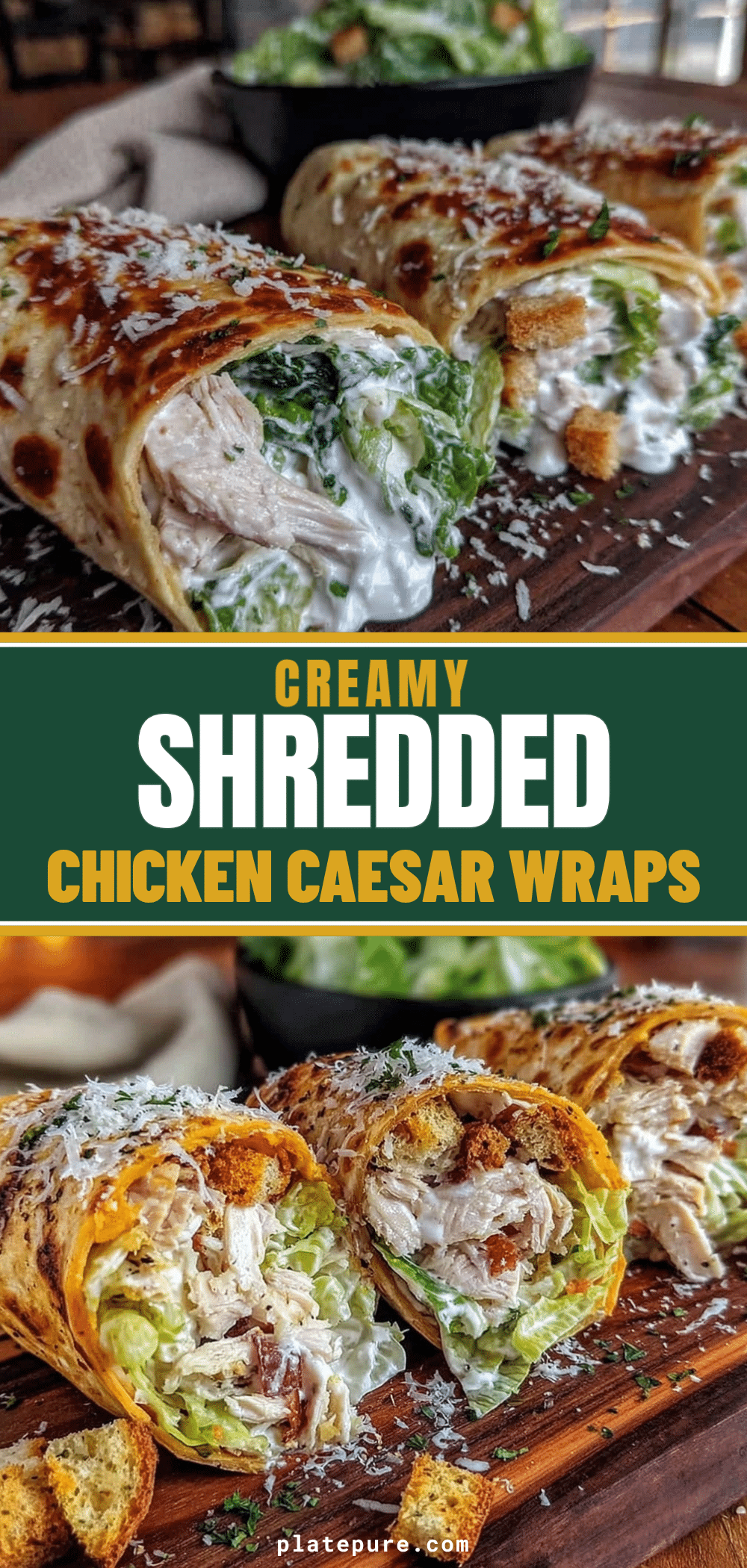 easy shredded chicken caesar wraps recipe