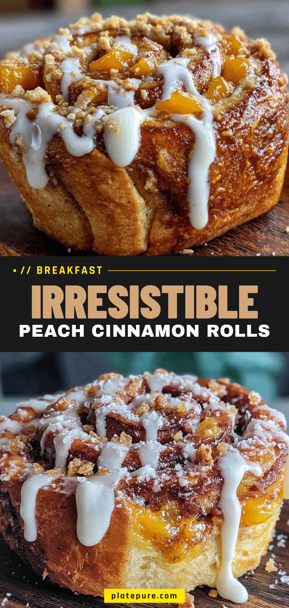 fluffy peach cinnamon rolls recipe