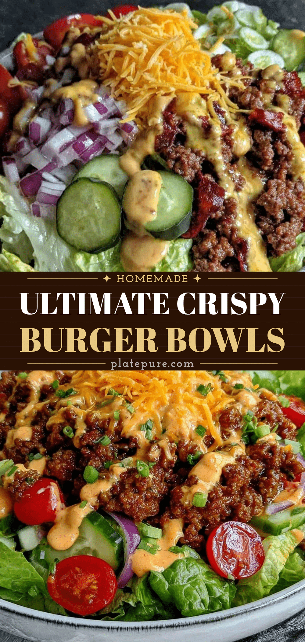 Ground Beef Burger Bowls recipe