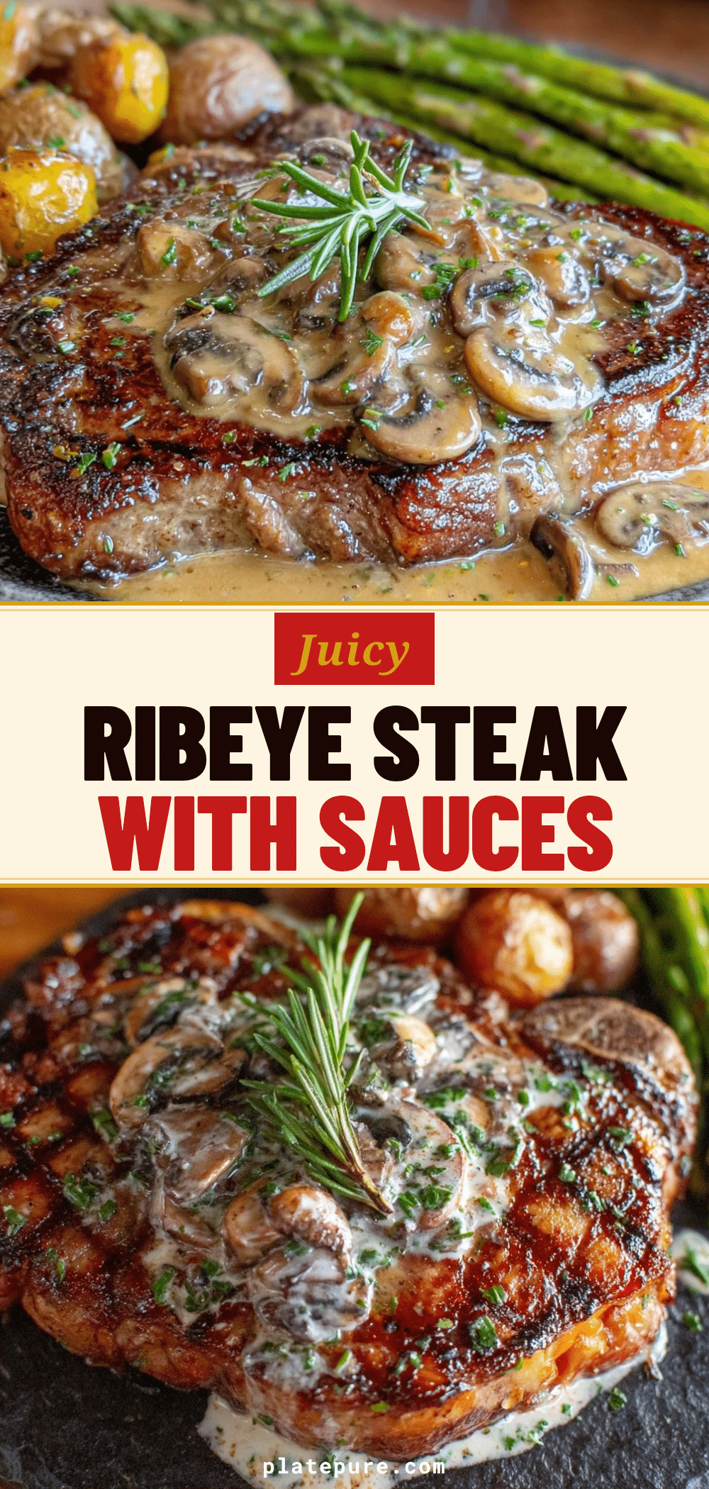 juicy ribeye steak with mushroom sauce recipe