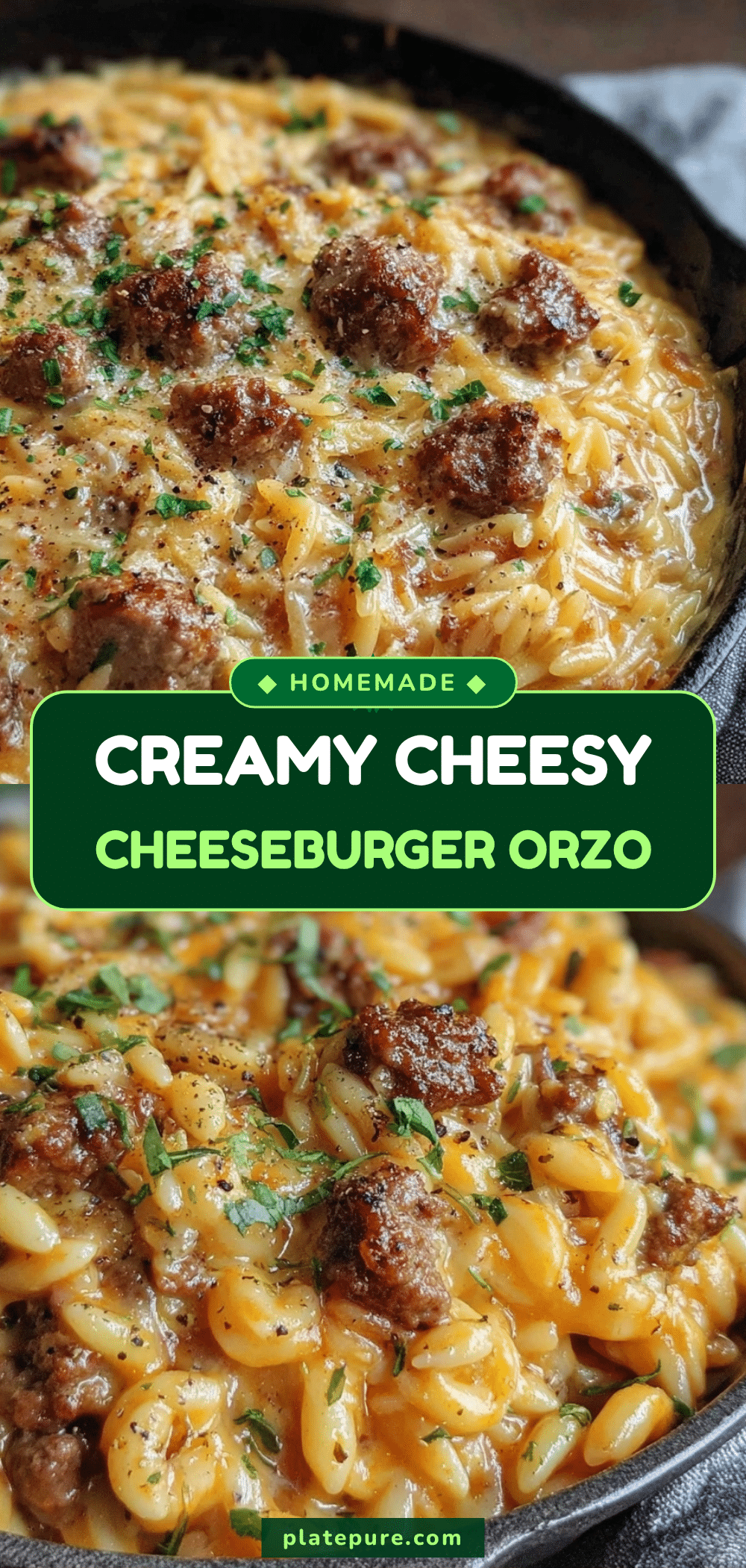 One-Skillet Cheeseburger Orzo recipe