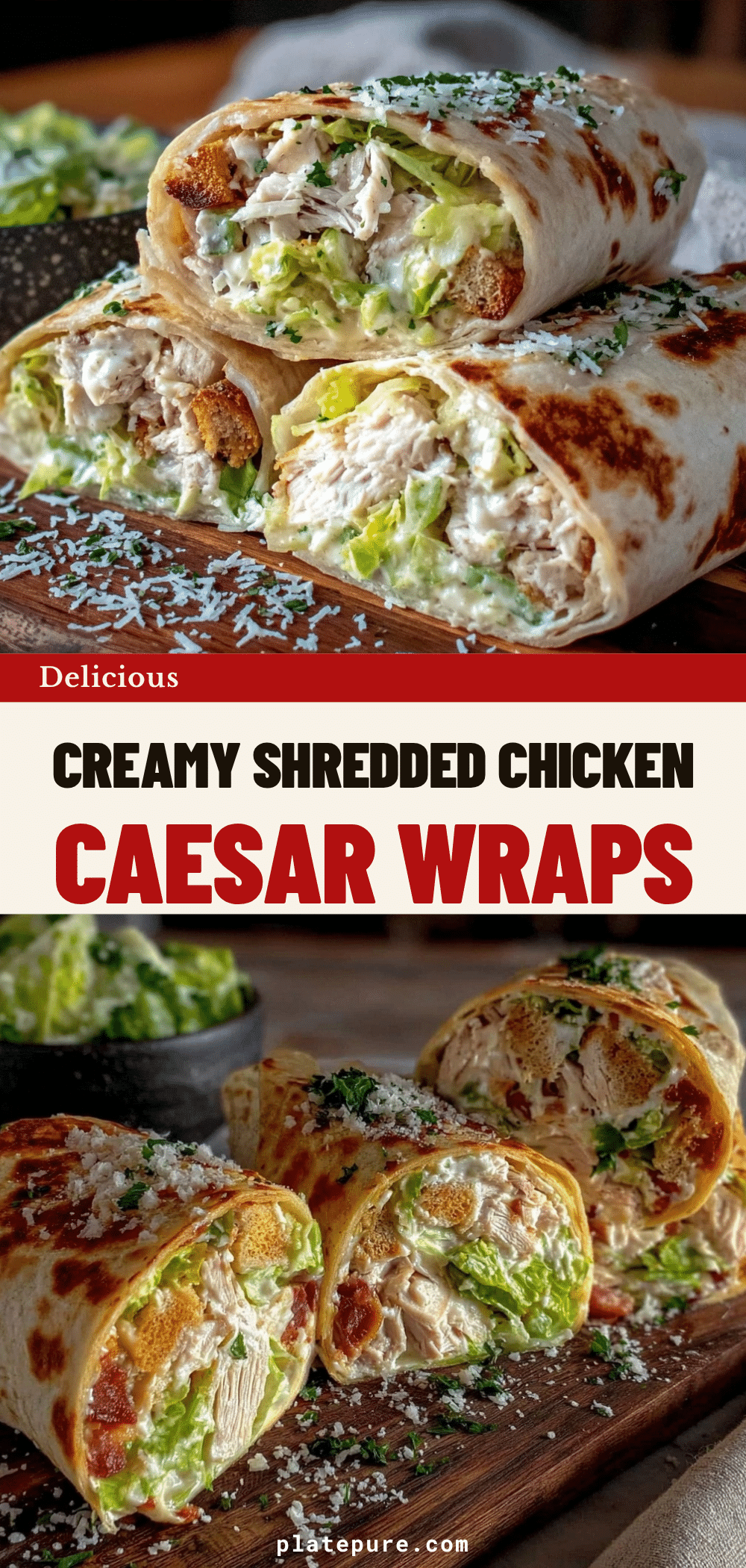 shredded chicken caesar wraps recipe