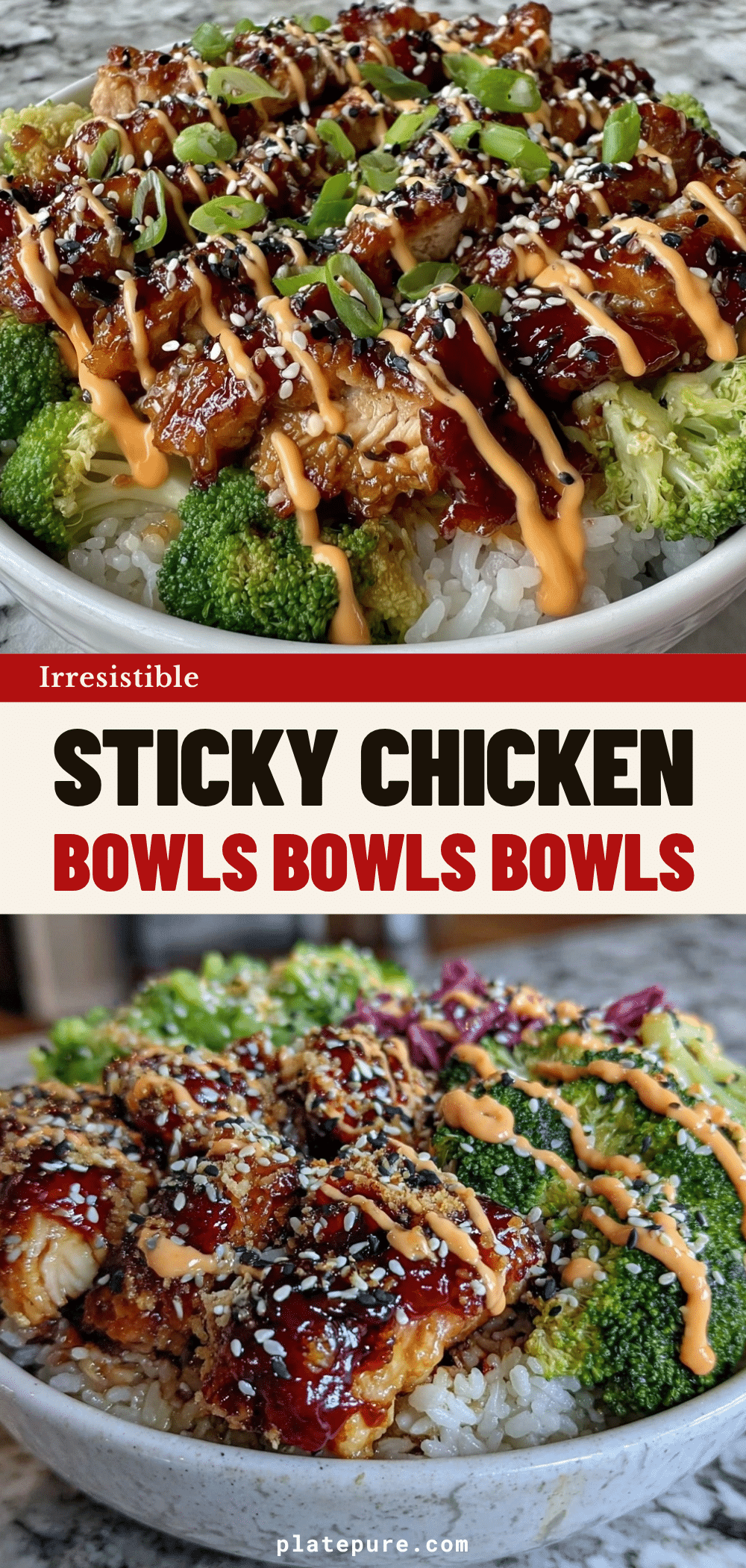 sticky chicken bowls recipe