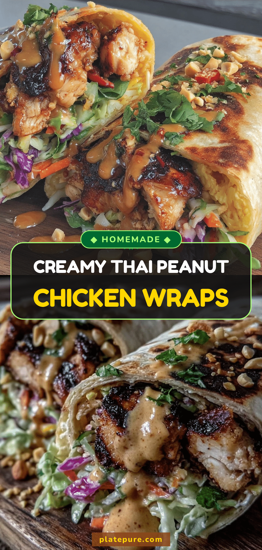 Thai Peanut Chicken Wraps recipe