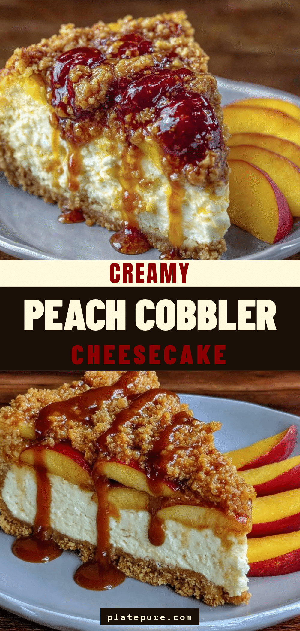 creamy peach cobbler cheesecake recipe