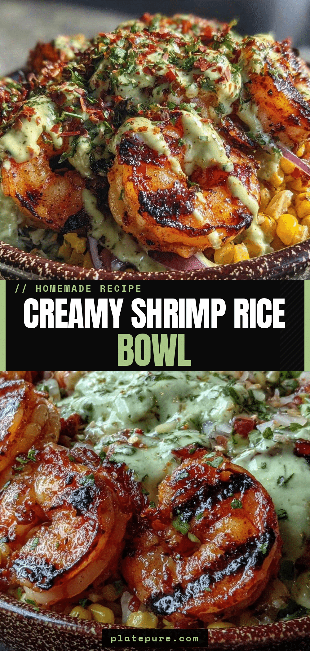 creamy shrimp rice bowl recipe