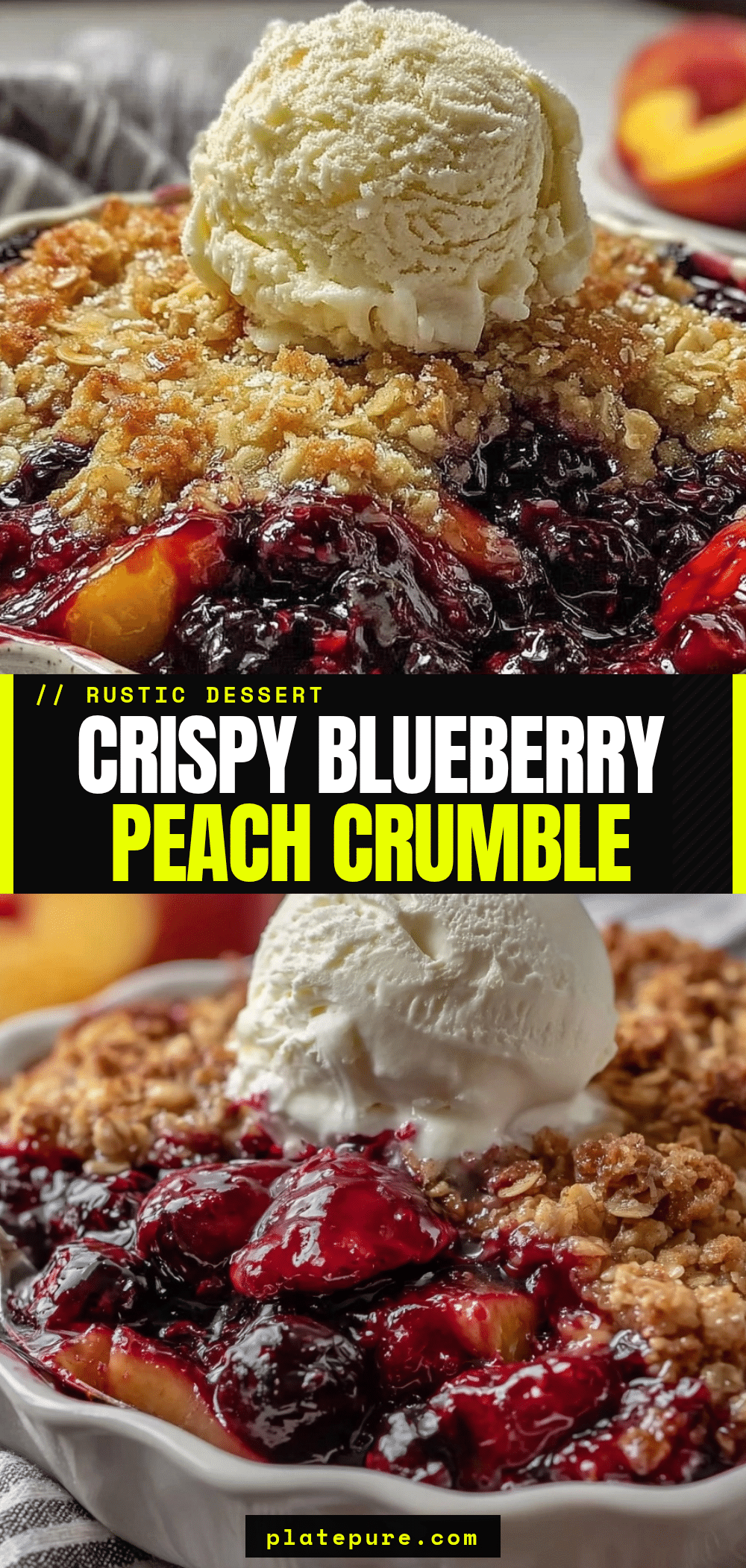 crispy blueberry peach crumble recipe