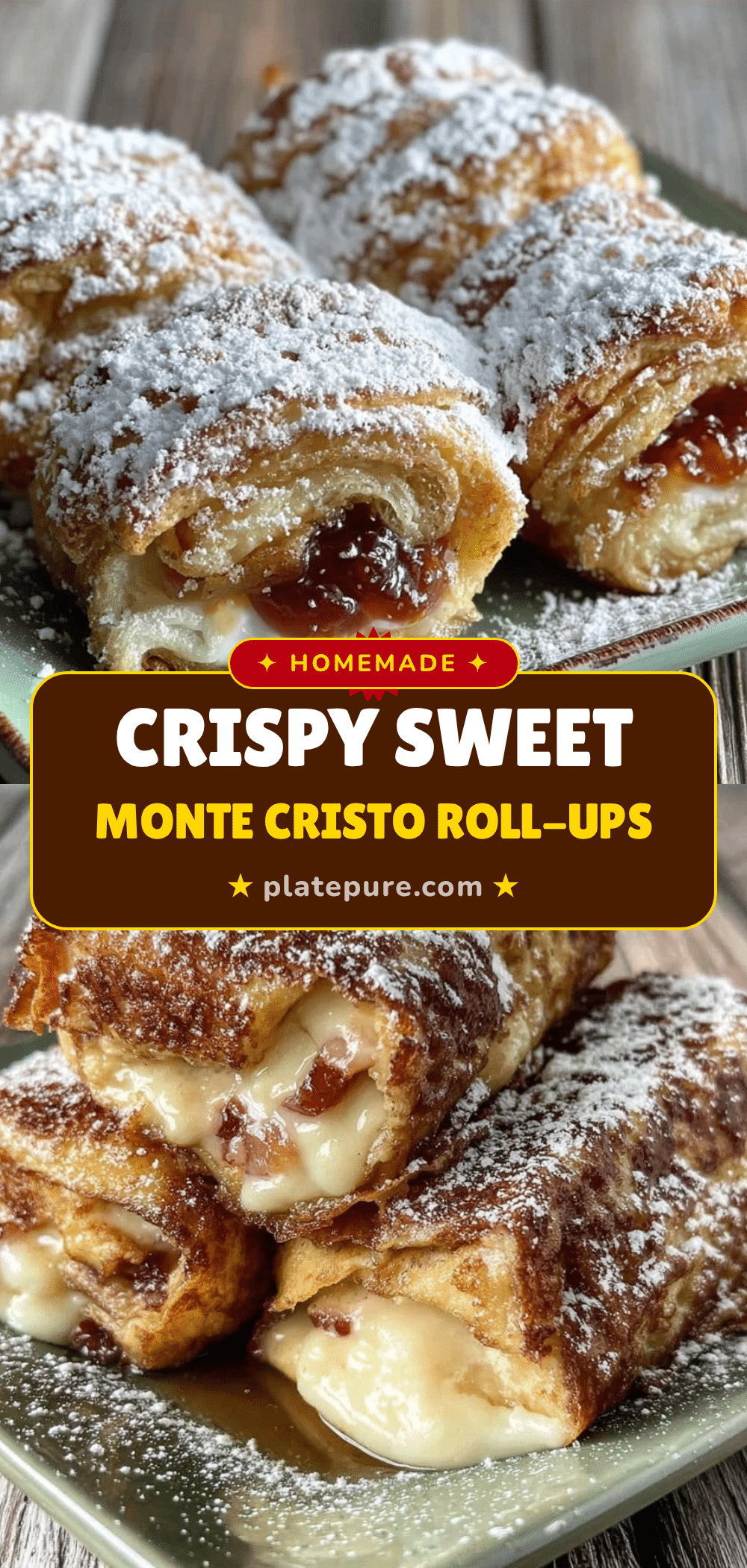 Crispy Monte Cristo Roll-Ups recipe