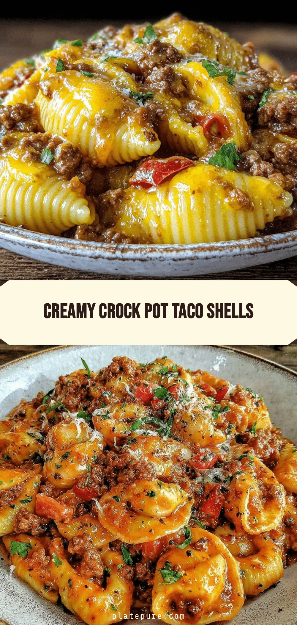 Crockpot Taco Pasta Shells recipe