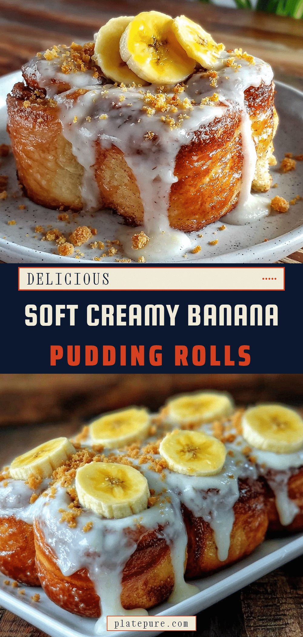 Soft Banana Pudding Rolls recipe