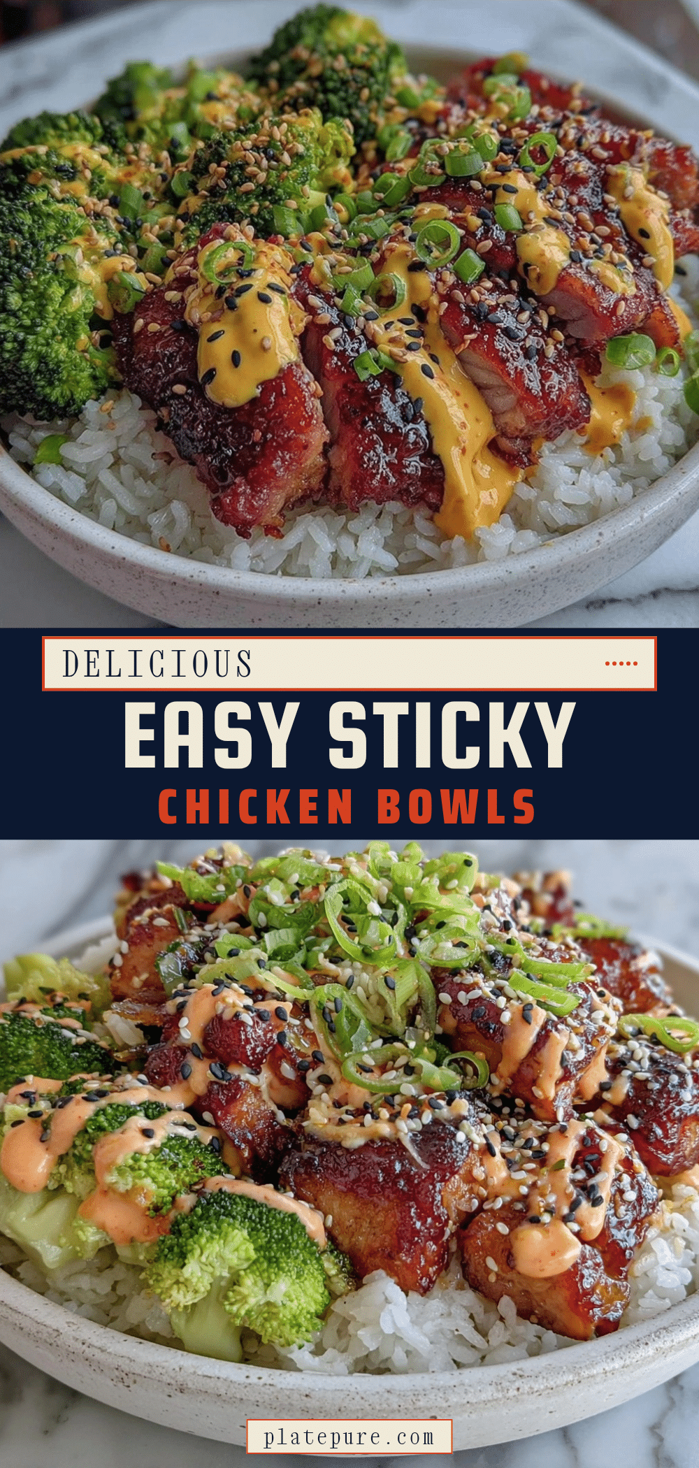 sticky chicken bowl recipe